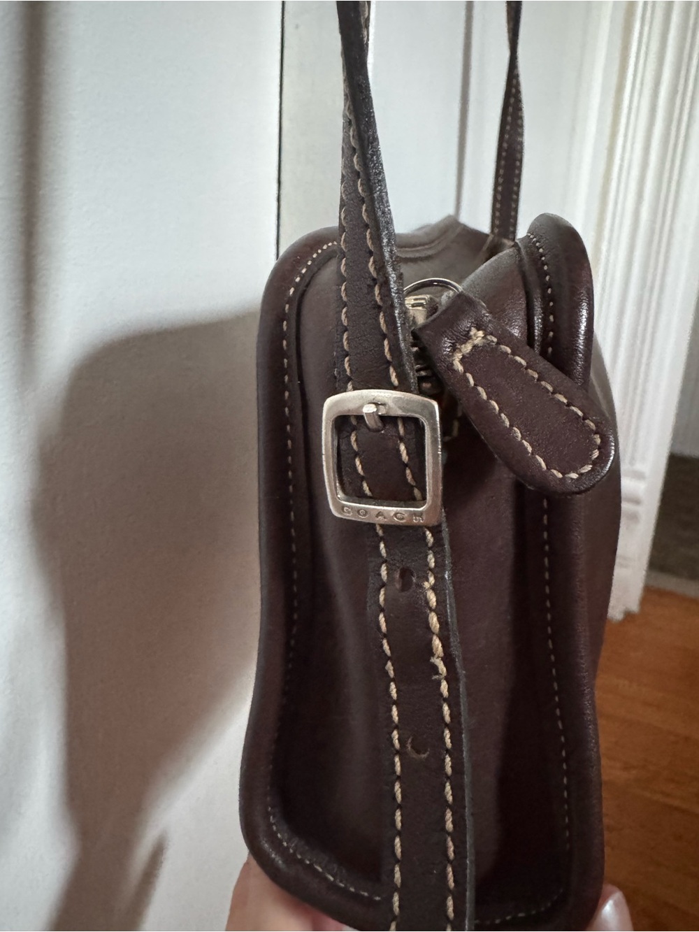 Vintage Coach 9138 Brown Leather Camera Crossbody Shoulder Bag - Picture 3 of 6